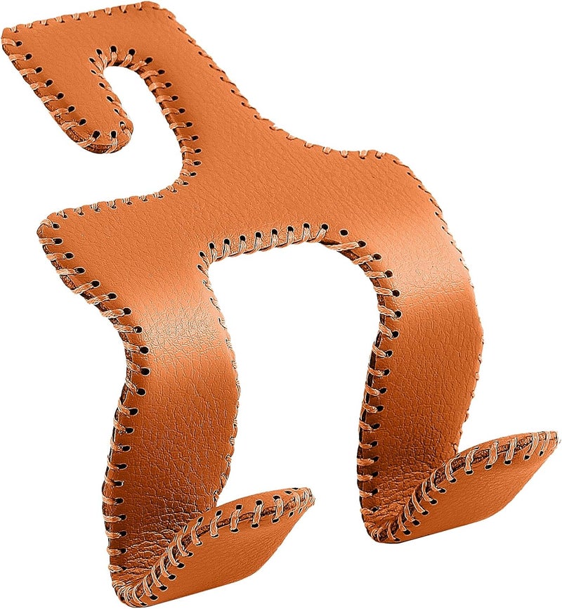 TISOHUGO Upgraded Headrest Hooks for Purses and Bags, 2 in 1 Car Back Seat Head Rest Hanger Matching Cars Interior Genuine Leather Vehicle Storage Holder Hook, 1 Pack, Brown - Image 1